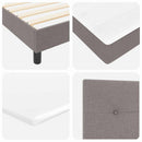 vidaXL Boxrugós ágy fejtámlával Tópszínű 100 x 200 cm szövet