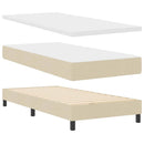 vidaXL Boxrugós ágy fejtámlával Krém 100 x 200 cm szövet