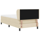vidaXL Boxrugós ágy fejtámlával Krém 100 x 200 cm szövet