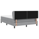 vidaXL Boxrugós ágy fejtámlával Világosszürke 160 x 200 cm szövet