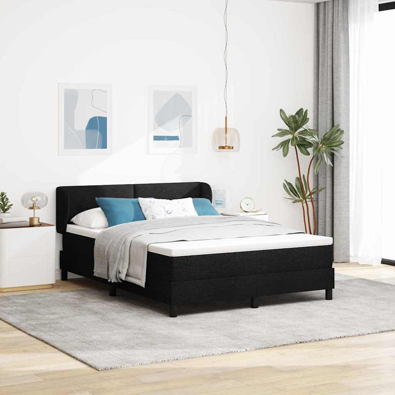 vidaXL Boxspring ágy matraccal matracmal Fekete 160 x 200 cm szövet