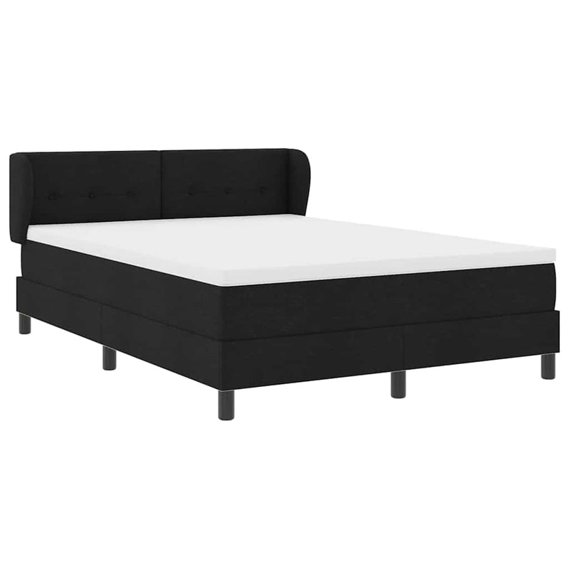vidaXL Boxspring ágy matraccal matracmal Fekete 160 x 200 cm szövet