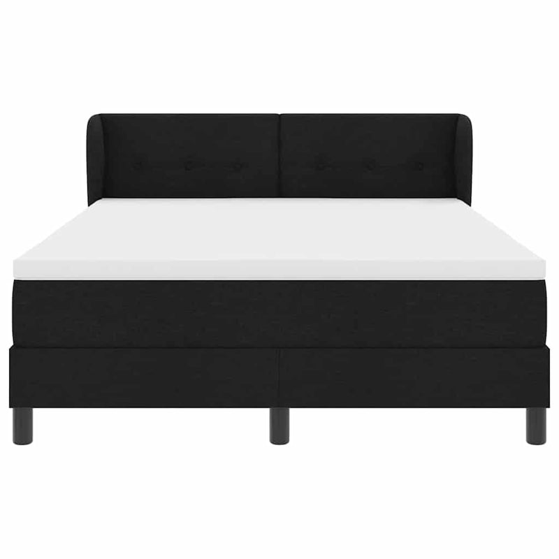 vidaXL Boxspring ágy matraccal matracmal Fekete 160 x 200 cm szövet