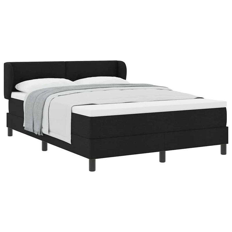 vidaXL Boxspring ágy matraccal matracmal Fekete 160 x 200 cm szövet