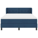 vidaXL Boxrugós ágy matracmal fejtámlával Kék 160 x 200 cm szövet