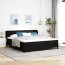 vidaXL Boxrugós ágy matracmal fejtámlával Fekete 180 x 200 cm szövet