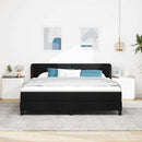 vidaXL Boxrugós ágy matracmal fejtámlával Fekete 180 x 200 cm szövet