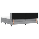 vidaXL Boxrugós ágy fejtámlával Világosszürke 200 x 200 cm szövet