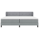 vidaXL Boxrugós ágy fejtámlával Világosszürke 200 x 200 cm szövet