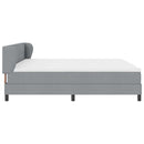 vidaXL Boxrugós ágy fejtámlával Világosszürke 200 x 200 cm szövet