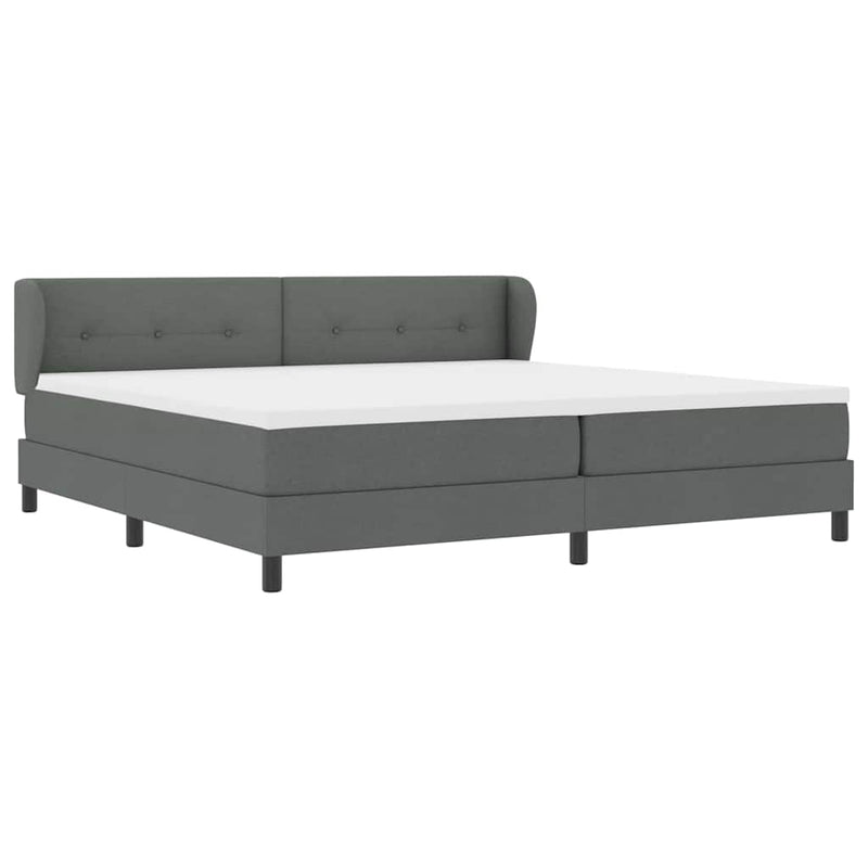 vidaXL Boxspring ágy matraccal Sötétszürke 200 x 200 cm szövet