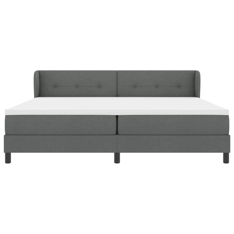 vidaXL Boxspring ágy matraccal Sötétszürke 200 x 200 cm szövet