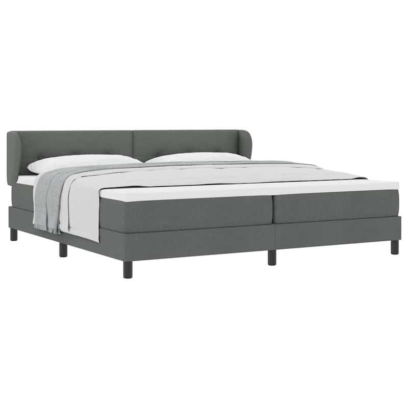 vidaXL Boxspring ágy matraccal Sötétszürke 200 x 200 cm szövet