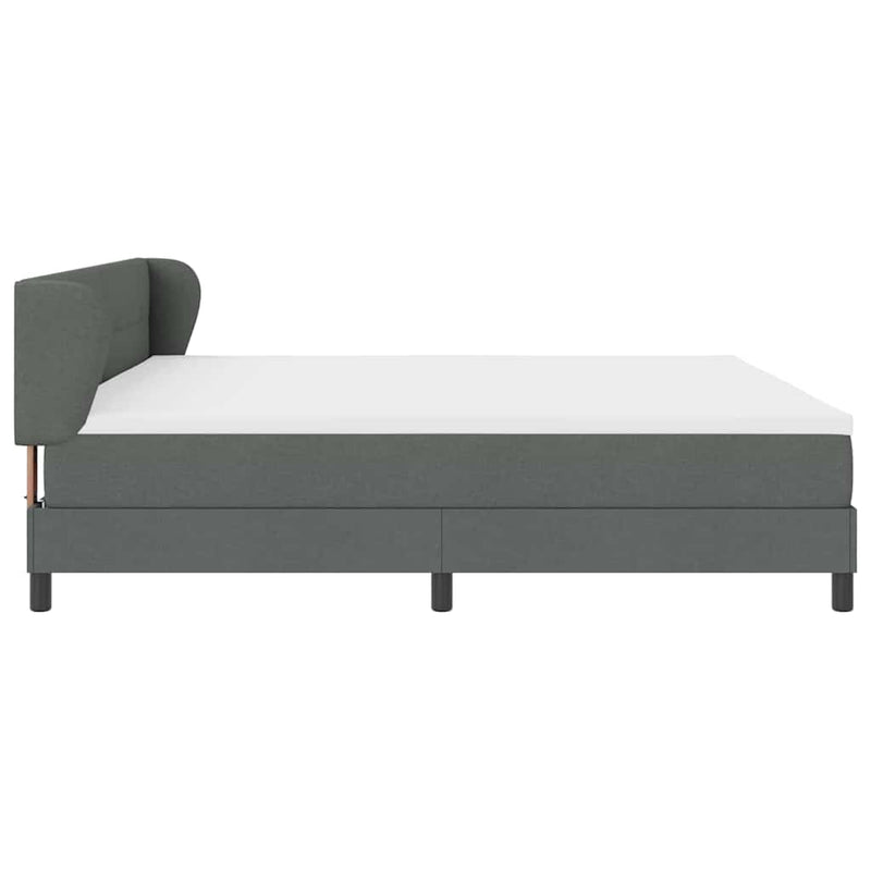 vidaXL Boxspring ágy matraccal Sötétszürke 200 x 200 cm szövet