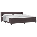 vidaXL Boxrugós ágy fejtámlával Sötét Barna 200 x 200 cm szövet