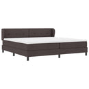 vidaXL Boxrugós ágy fejtámlával Sötét Barna 200 x 200 cm szövet