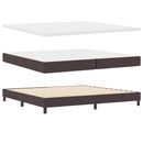 vidaXL Boxrugós ágy fejtámlával Sötét Barna 200 x 200 cm szövet