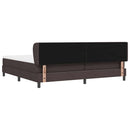 vidaXL Boxrugós ágy fejtámlával Sötét Barna 200 x 200 cm szövet