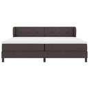 vidaXL Boxrugós ágy fejtámlával Sötét Barna 200 x 200 cm szövet