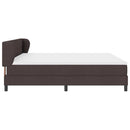 vidaXL Boxrugós ágy fejtámlával Sötét Barna 200 x 200 cm szövet