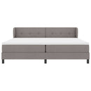 vidaXL Boxrugós ágy fejtámlával Tópszínű 200 x 200 cm szövet