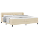 vidaXL Boxrugós ágy matracmal fejtámlával Krém 200 x 200 cm szövet