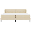 vidaXL Boxrugós ágy matracmal fejtámlával Krém 200 x 200 cm szövet