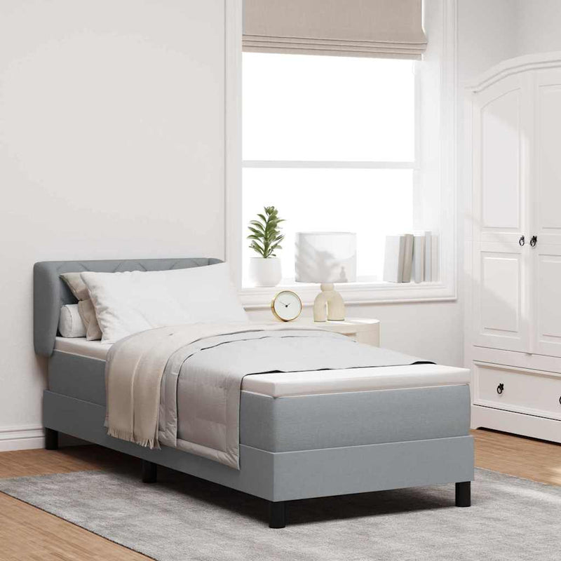 vidaXL Boxspring ágy matraccal Világosszürke 80 x 200 cm szövet