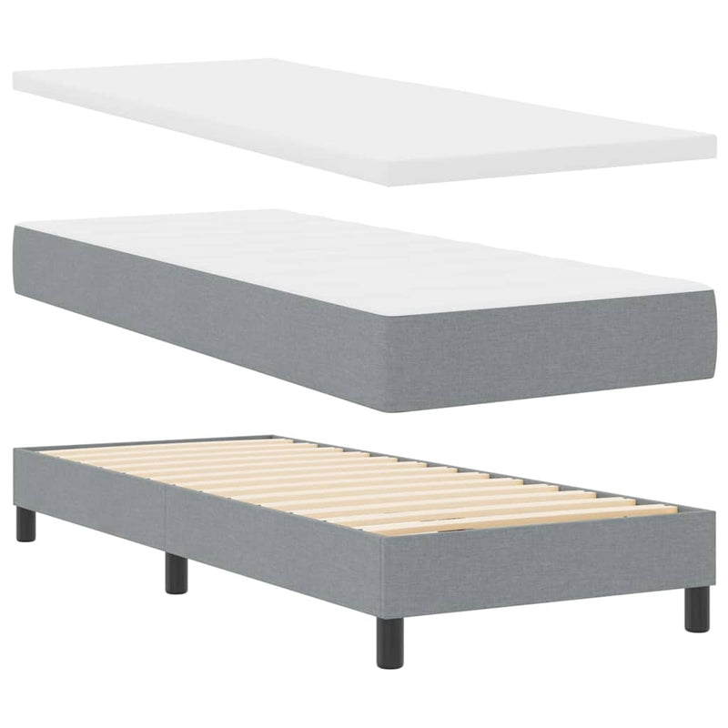 vidaXL Boxspring ágy matraccal Világosszürke 80 x 200 cm szövet