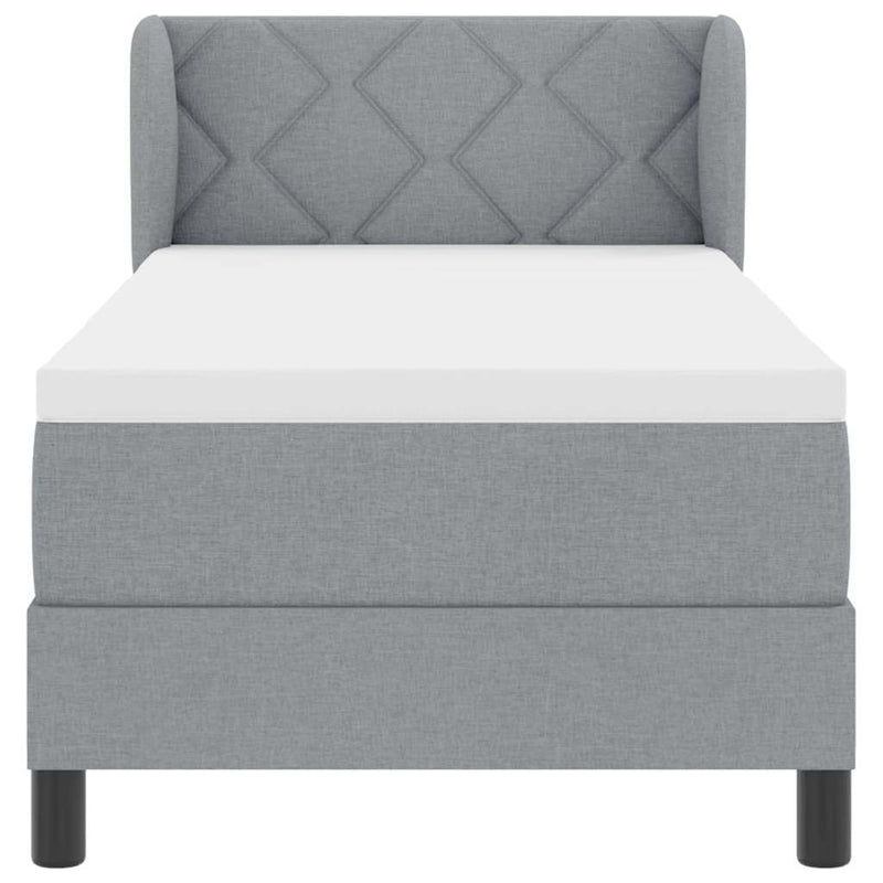 vidaXL Boxspring ágy matraccal Világosszürke 80 x 200 cm szövet