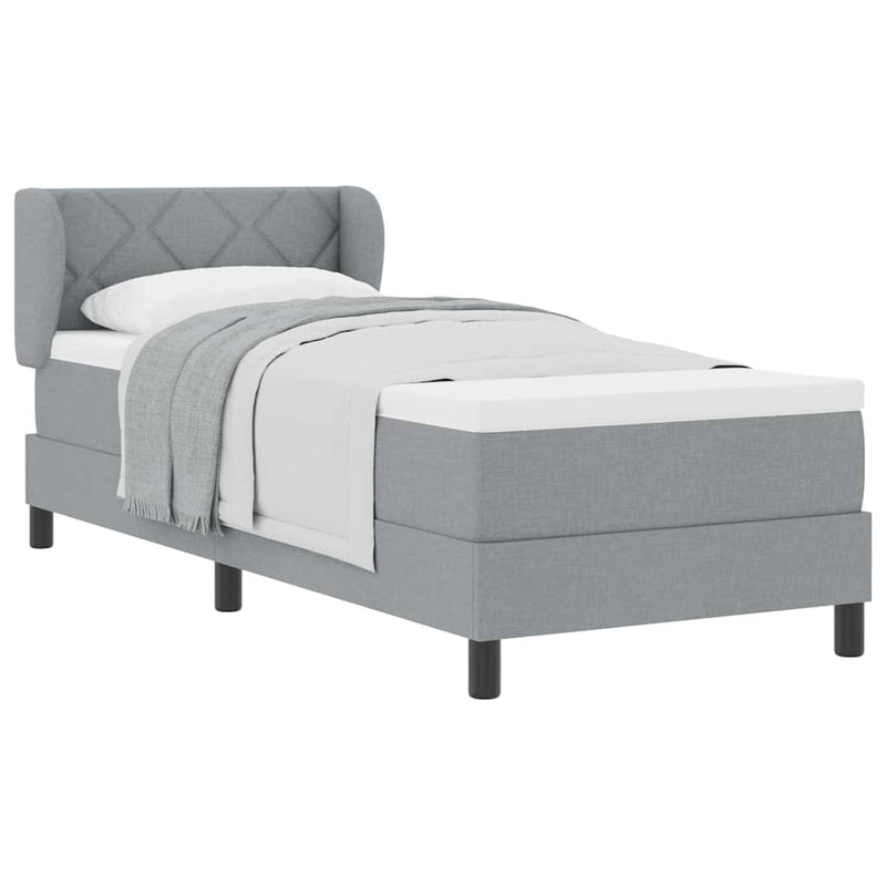 vidaXL Boxspring ágy matraccal Világosszürke 80 x 200 cm szövet
