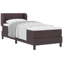 vidaXL Boxrugós ágy fejtámlával Sötét Barna 80 x 200 cm szövet