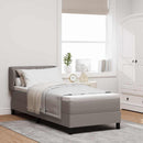 vidaXL Boxrugós ágy fejtámlával Tópszínű 80 x 200 cm szövet