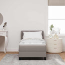 vidaXL Boxrugós ágy fejtámlával Tópszínű 80 x 200 cm szövet