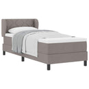 vidaXL Boxrugós ágy fejtámlával Tópszínű 80 x 200 cm szövet