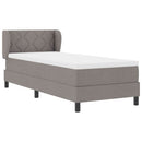 vidaXL Boxrugós ágy fejtámlával Tópszínű 80 x 200 cm szövet