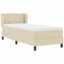 vidaXL Boxspring ágy matraccal matracmal Krém 80 x 200 cm szövet
