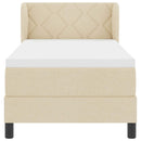 vidaXL Boxspring ágy matraccal matracmal Krém 80 x 200 cm szövet