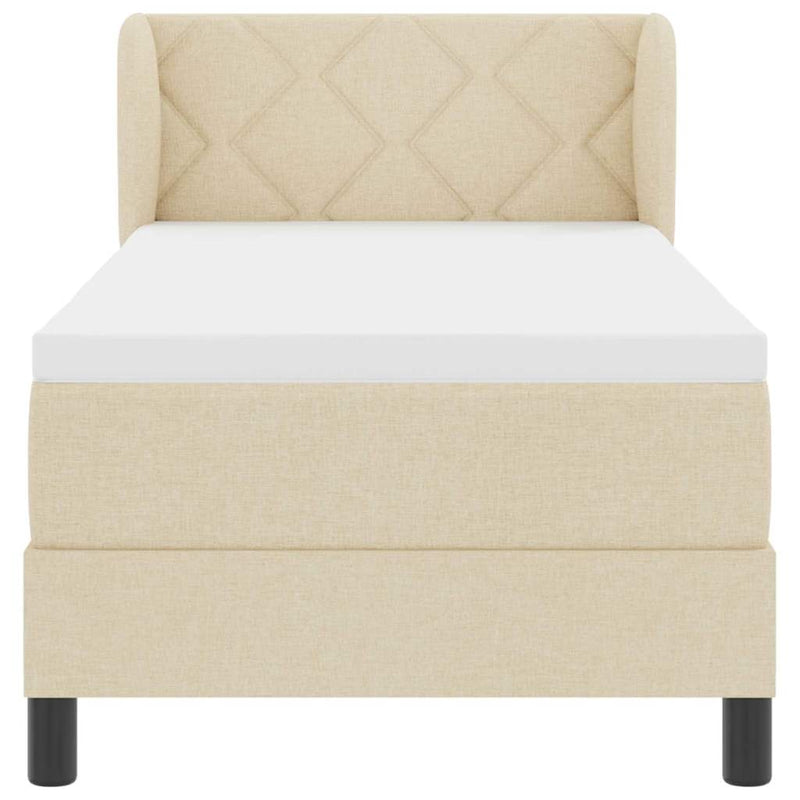 vidaXL Boxspring ágy matraccal matracmal Krém 80 x 200 cm szövet