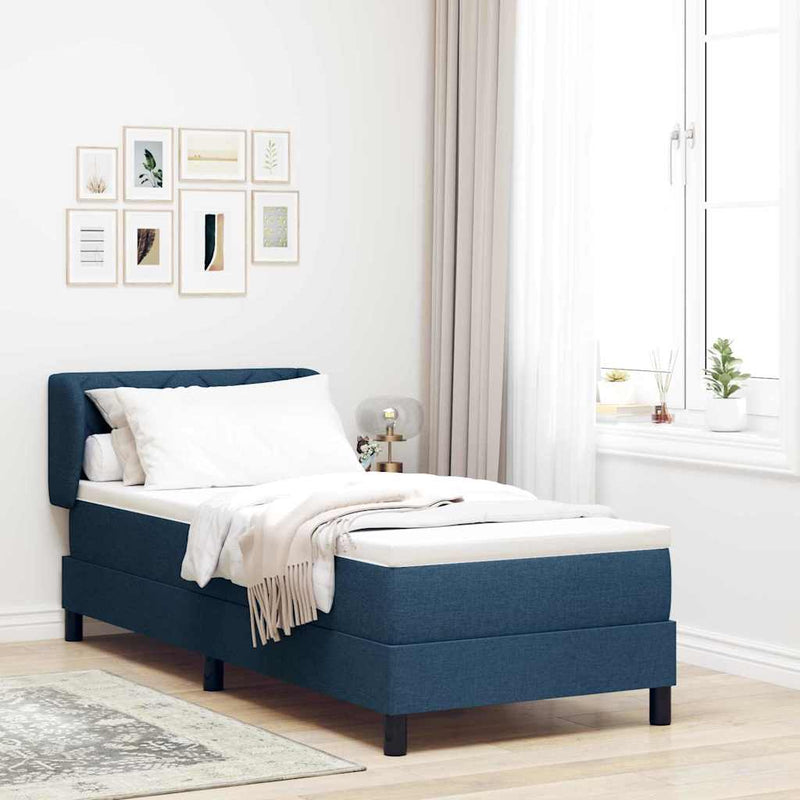 vidaXL Boxspring ágy matraccal matracmal Kék 80 x 200 cm szövet