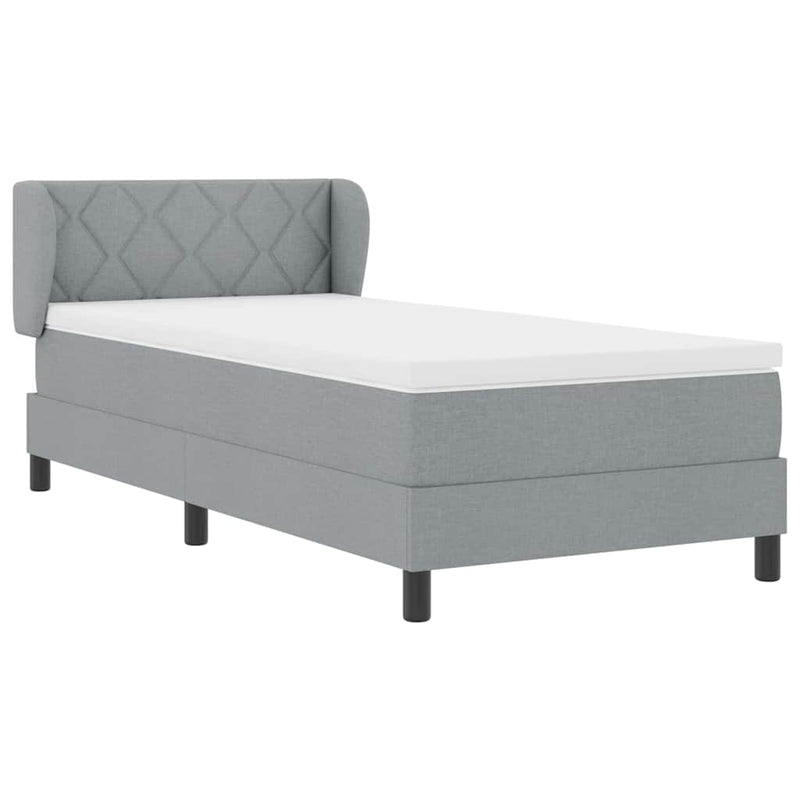 vidaXL Boxspring ágy matraccal Világosszürke 90 x 190 cm szövet