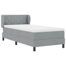 vidaXL Boxrugós ágy matracmal Világosszürke 90 x 190 cm szövet