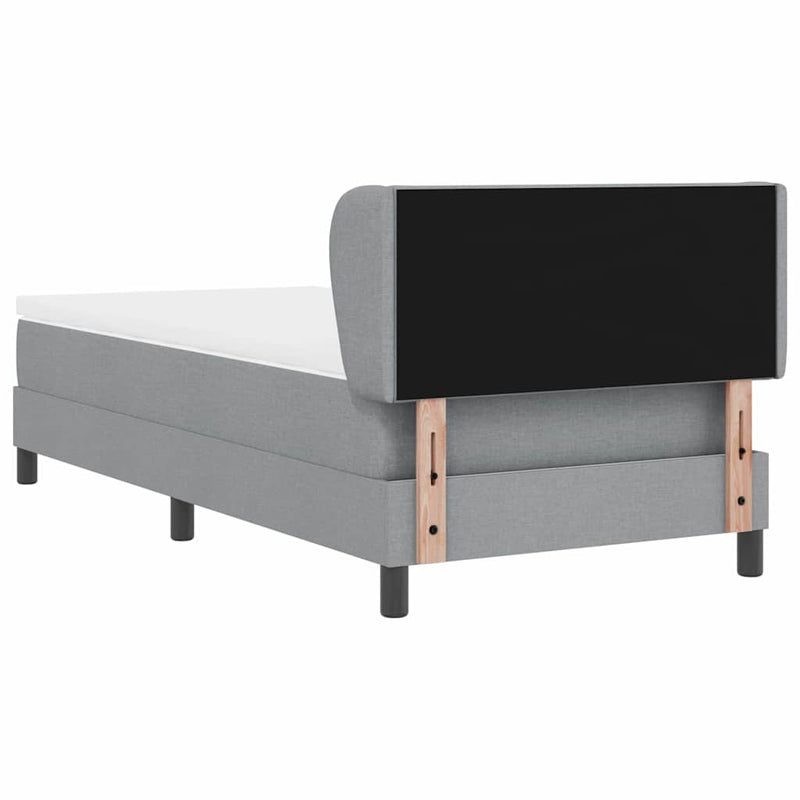 vidaXL Boxspring ágy matraccal Világosszürke 90 x 190 cm szövet