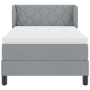 vidaXL Boxrugós ágy matracmal Világosszürke 90 x 190 cm szövet