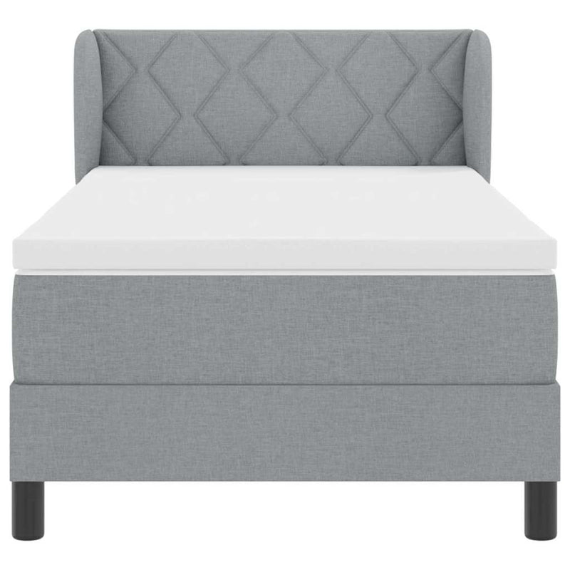 vidaXL Boxspring ágy matraccal Világosszürke 90 x 190 cm szövet