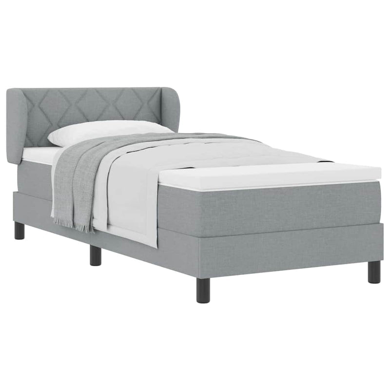 vidaXL Boxspring ágy matraccal Világosszürke 90 x 190 cm szövet