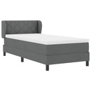 vidaXL Boxspring ágy matraccal Sötétszürke 90 x 190 cm szövet