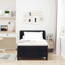 vidaXL Boxrugós ágy matracmal fejtámlával Fekete 90 x 190 cm szövet