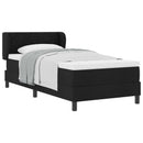 vidaXL Boxrugós ágy matracmal fejtámlával Fekete 90 x 190 cm szövet