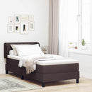 vidaXL Boxrugós ágy fejtámlával Sötét Barna 90 x 190 cm szövet
